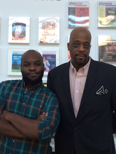 Playwright Ike Holter (left) with Brothers' Network Creative Director Gregory Walker. Photo | Sandy Smith
