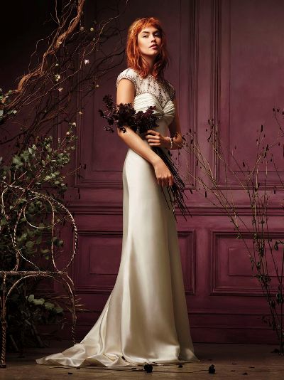 Wonder by Jenny Packham Illusion Cap Sleeve A-line Beaded Wedding Dress