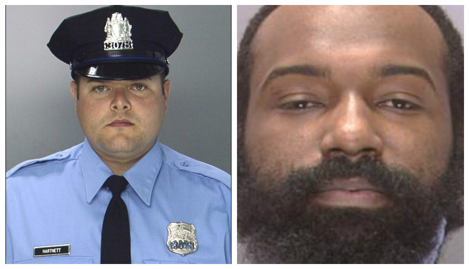 From L to R: Police Officer Jesse Hartnett and suspect Edward Archer | Photos via the Philadelphia Police Department