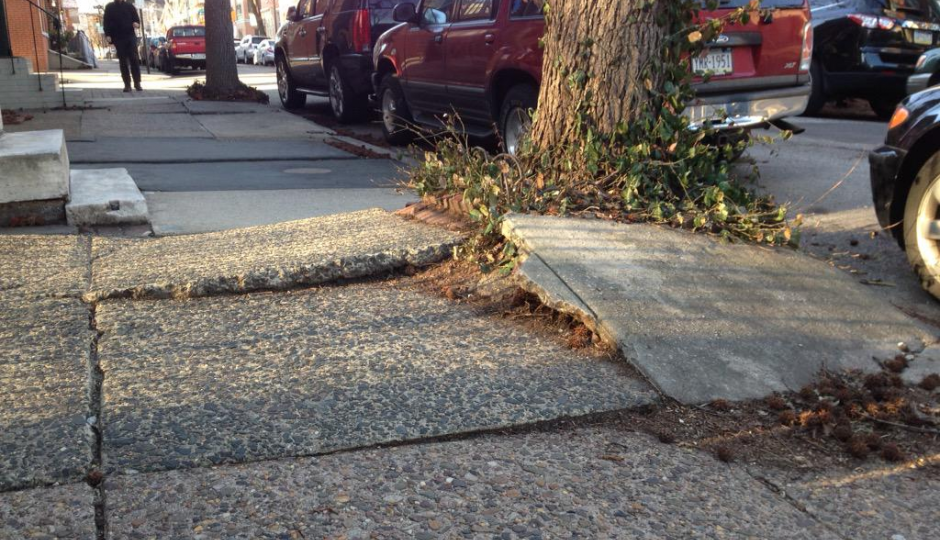 A big tripping hazard on 24th Street. | Photo courtesy of reader @philavore.