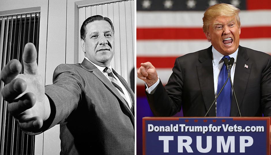 Frank Rizzo, 1968, and Donald Trump, 2016. Photographs by Bill Achatz and Andrew Harnik, Associated Press