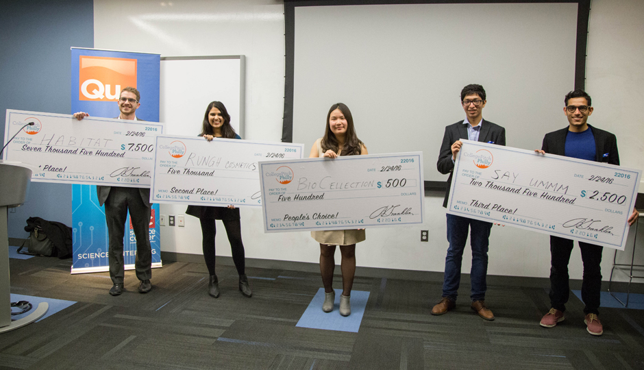 Winners of the College Pitch Philly contest.