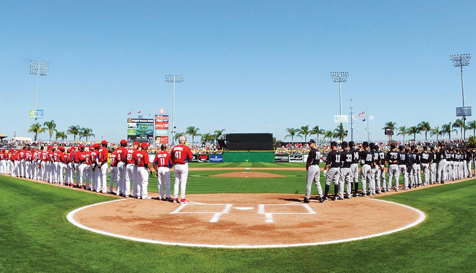 Phillies spring training at Bright House Field. Photograph by Getty Images.