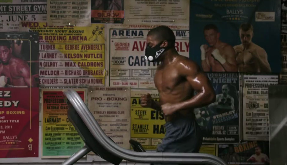 Adonis Creed - running on a treadmill - from Creed