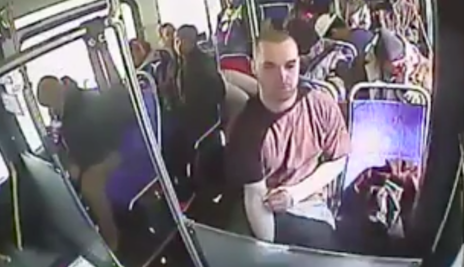 A screenshot from the video depicting an overdose and revival aboard a bus in Upper Darby.