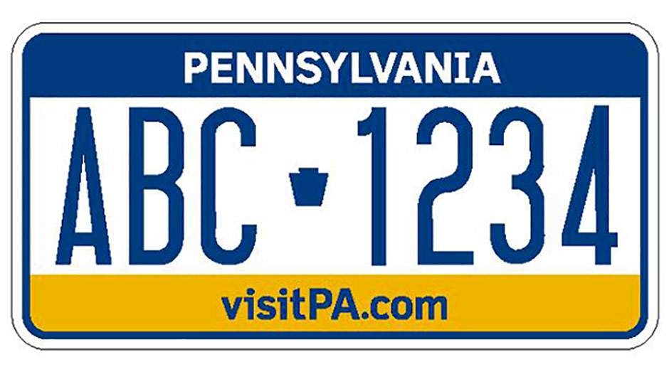 Pennsylvania sample license plate