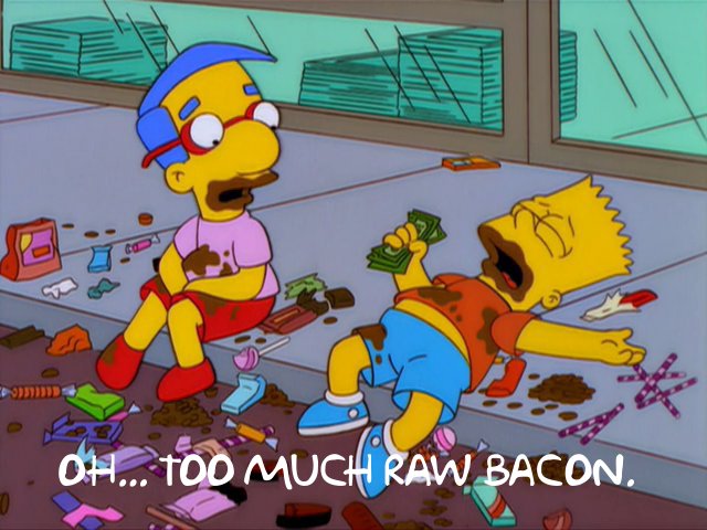 simpsons too much bacon
