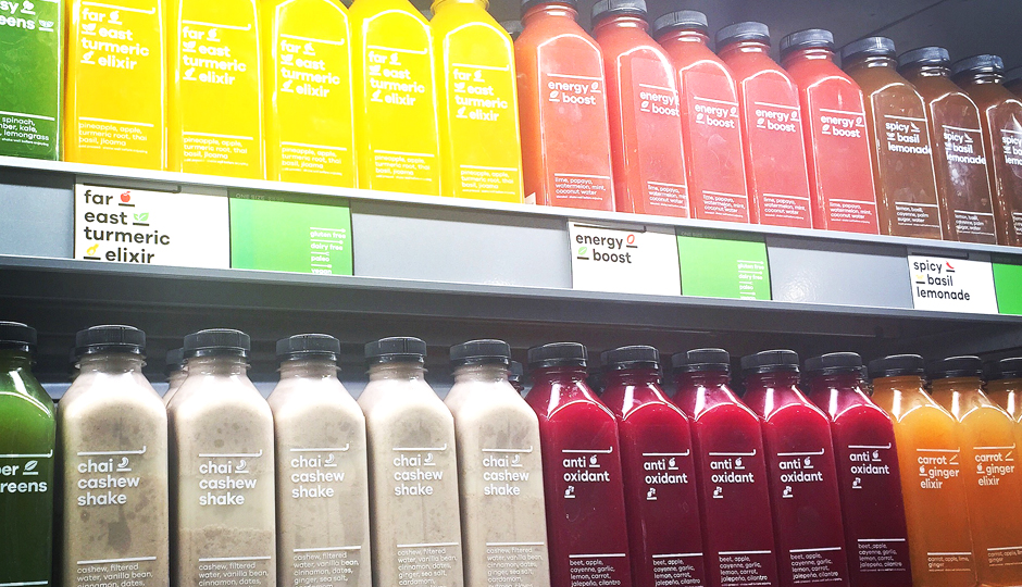Juices at Snap Kitchen's Old City location | Photo by Adjua Fisher
