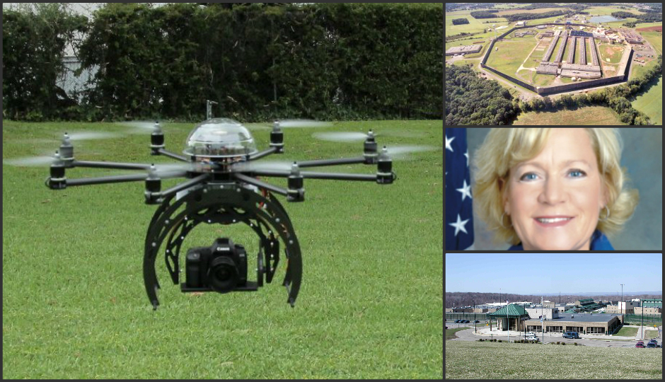 Clockwise from left: A drone photographed by Flying Eye | Wikimedia Commons. SCI Graterford, Sen. Boscola, SCI Somerset. 
