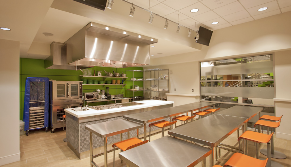 What the demonstration kitchen at Good Food Flats will look like. Image | Cross Properties