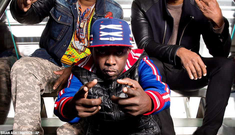 Malik Isaac Taylor aka Phife Dawg posing with members of A Tribe Called Quest for a portrait at Sirius XM studios on Thursday, Nov. 12, 2015, in New York.