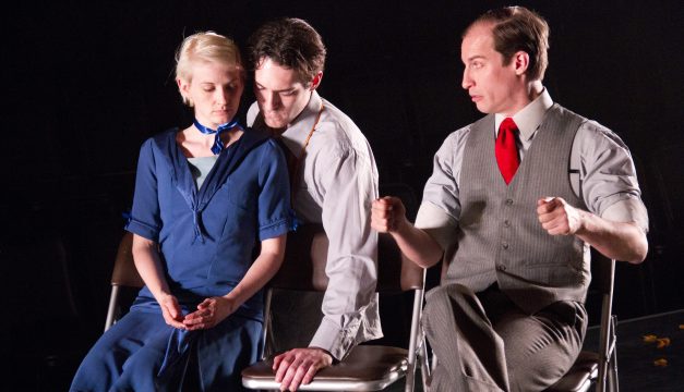 Mary Tuomanen, Chris Anthony, and Ross Beschler in Machinal at EgoPo. (Photo by Dave Sarrafian)