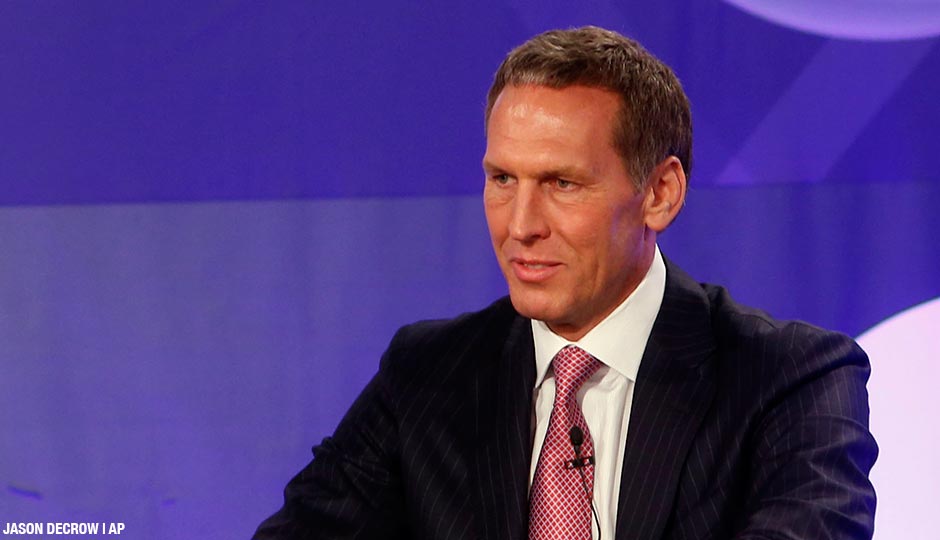 Bryan Colangelo represents the Toronto Raptors during the NBA basketball draft lottery, May 21, 2013.