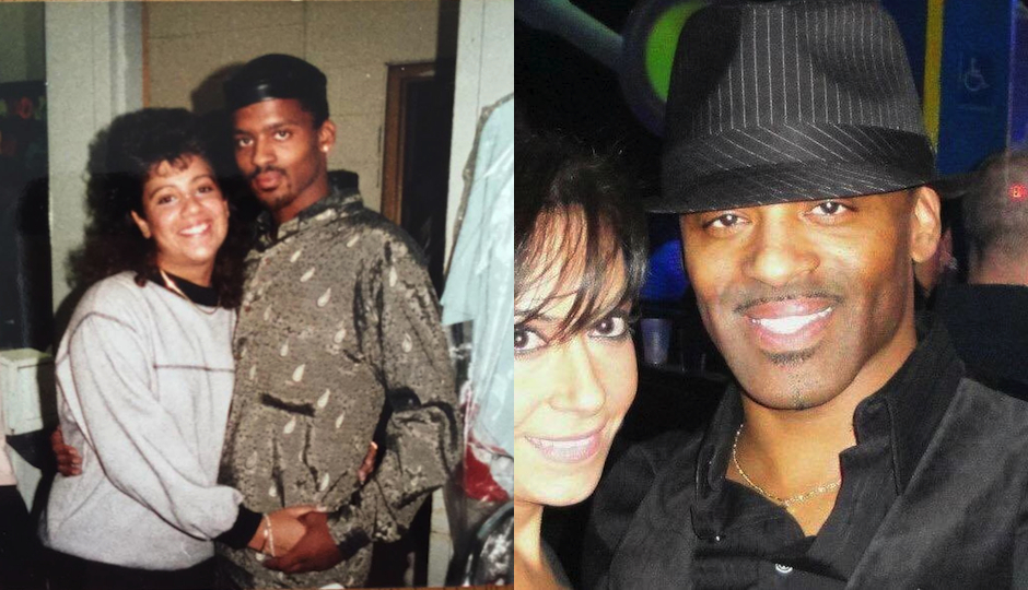 Left: Romeo King with a fan circa 1986. Right: King in a recent photo with former Dance Party USA regular Terry DeSanto McNulty.