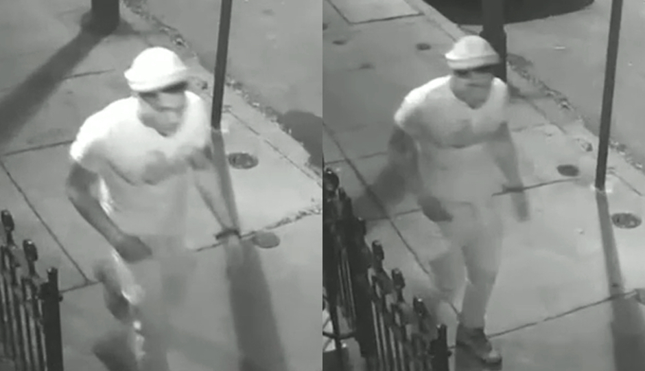 Surveillance images o f the suspect in a Queen Village robbery. (Photos via Philadelphia Police Department)