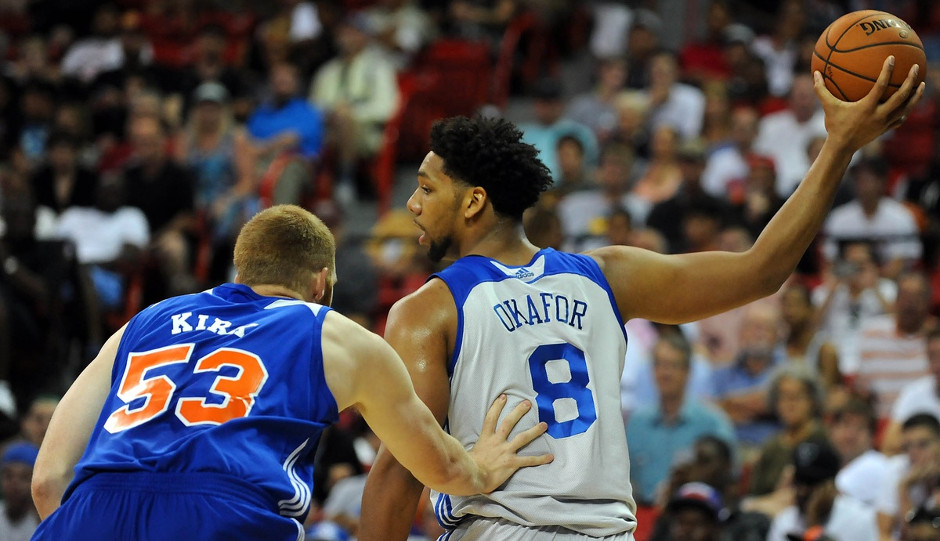 Sixers center Jahlil Okafor competing in the 2015 Utah Summer League | Stephen R. Sylvanie-USA TODAY Sports