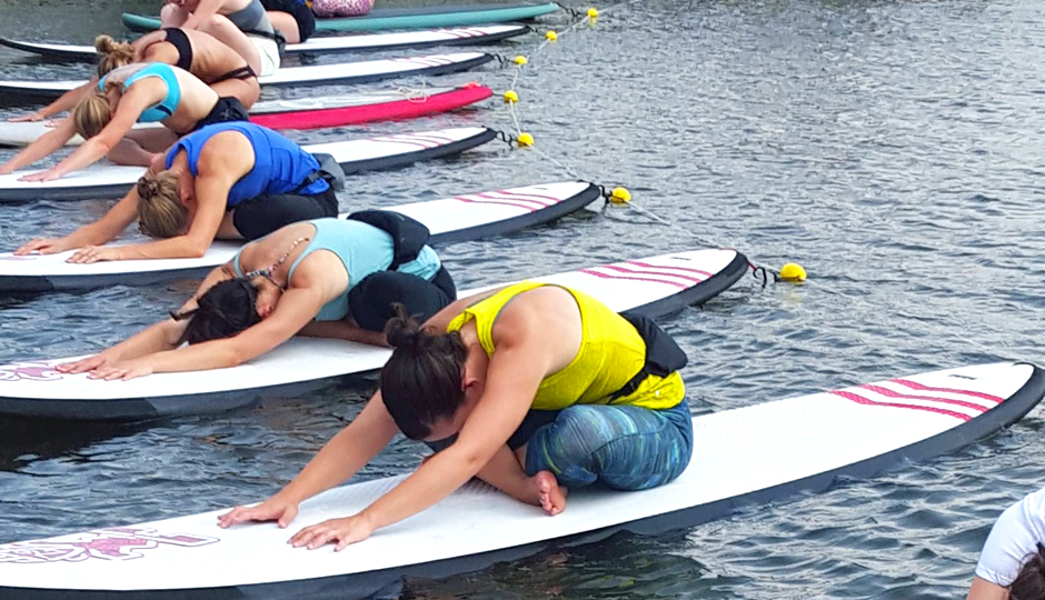 Floating Yoga at Spruce Street Harbor Park | Photo via Facebook. 