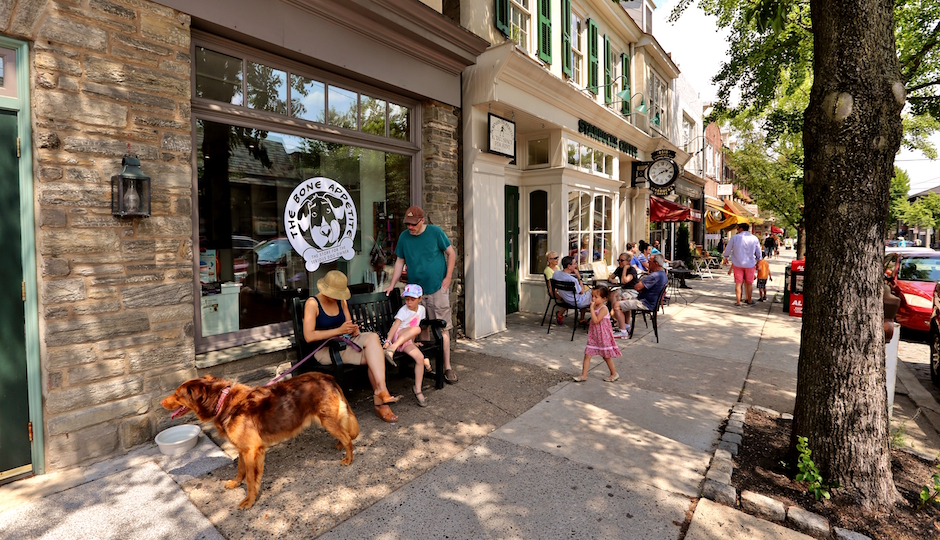 Distinctive shops like Bone Appetite have led a new generation of fans of urban life to discover the joys of Chestnut Hill. The road to today began with the Starbucks right next door. | Photo courtesy Chestnut Hill Business Improvement District