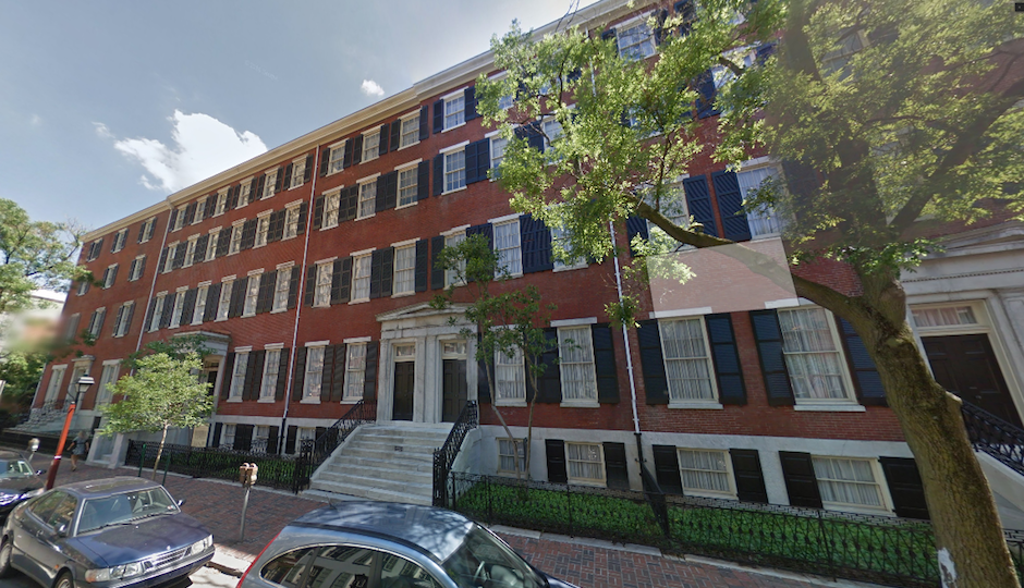 One possible alternative for the Chestnut Street homes: save their outsides and give them new guts, as the Pennsylvania Hospital did with the Edwin Wood Clinic in 1982. | Google Street View image