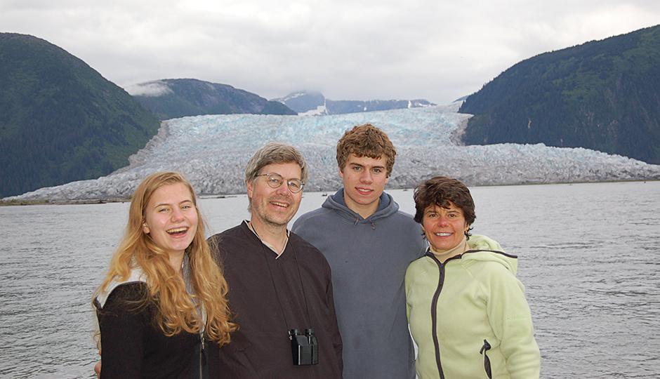 Anne Bryan with her parents and brother in Alaska, 2006. | Photograph provided by Nancy Winkler. 