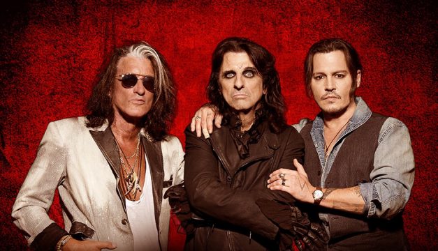 Hollywood Vampires Joe Perry, Alice Cooper and Johnny Depp. 