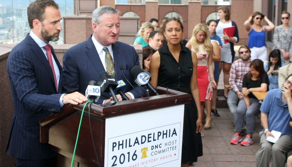 Mayor Kenney Asks Philadelphians to Stay for DNC. Photo by Jared Brey.