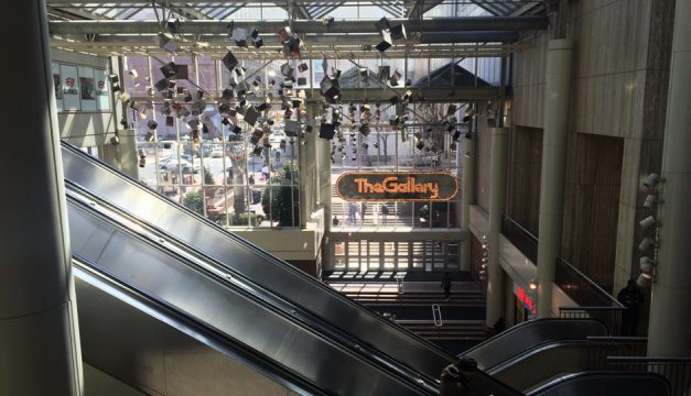 The escalators and main atrium of The Gallery in Center City, which is owned by PREIT and is currently under construction.