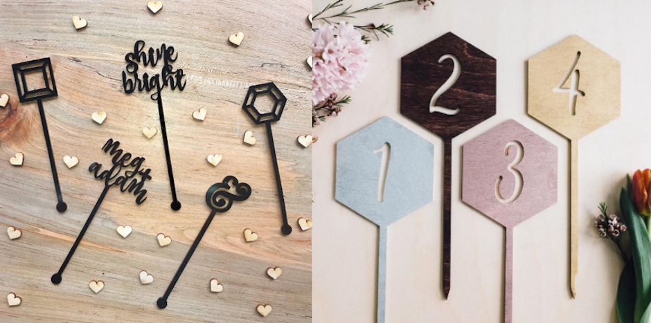 Drink stirrers and table numbers