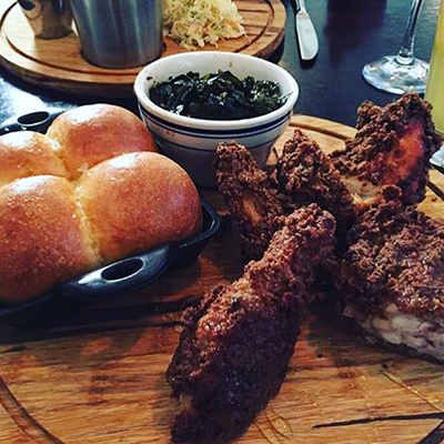 Fried chicken at Stove & Tap | Photo by Craig Slotkin