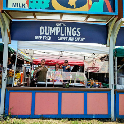 The Humpty's Dumplings set-up at Bonnaroo | Photo by Nikolaus Freedman