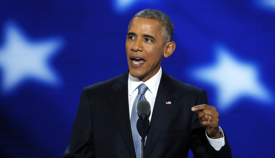 President Barack Obama speaks during the third day of the Democratic National Convention in Philadelphia , Wednesday, July 27, 2016. (AP Photo/J. Scott Applewhite)