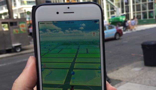 A map on the new app Pokemon Go, at the corner of Market and 19th