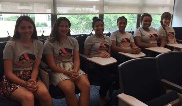 Keelyn, Dani, Alisha, Calea, Simone, and Emma spent the week designing an app and pitched it to potential investors at a TechGirlz camp.