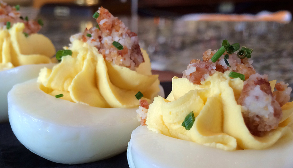 Porkroll egg and cheese deviled eggs at Taproom on 19th