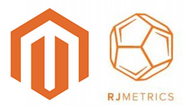 The logos of Magento and RJMetrics.