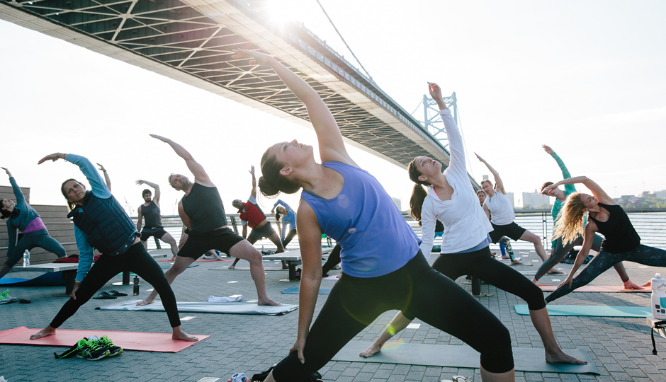 Best Philadelphia Fitness Events: Yoga on the Pier | Photograph by Matt Stanley