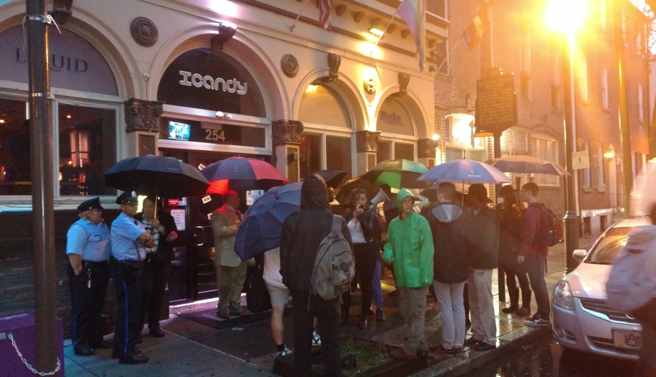 Protest outside ICandy nightclub on September 29th. Photo by Ernest Owens.