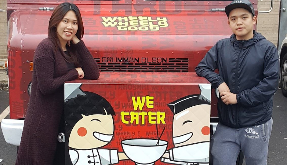Alanna Li and Bailin Chen with their Wheely Wheely Good food truck.