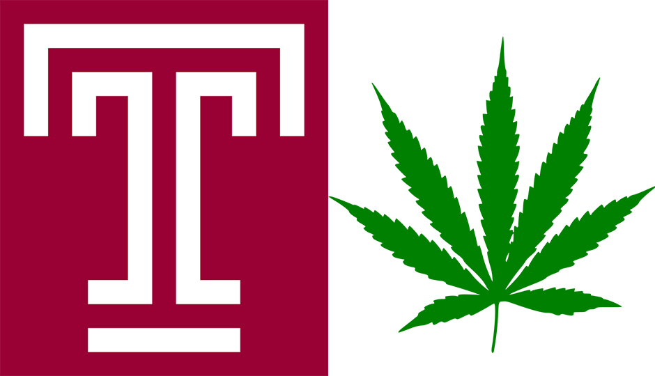 Temple logo; Cannabis leaf