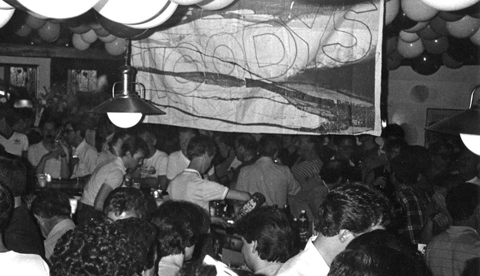 Woody’s, one of the oldest bars still in operation in the Gayborhood, attracted a predominantly white clientele but was not a prime target for complaints of discrimination at the time. This photo is from its third anniversary party in 1983, well before it expanded to occupy its entire building. Photo from the collections of the John J. Wilcox, Jr. Archives at the William Way LGBT Community Center