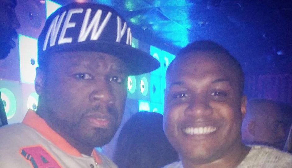 50 Cent with Ernest Owens at Voyeur Nightclub. 