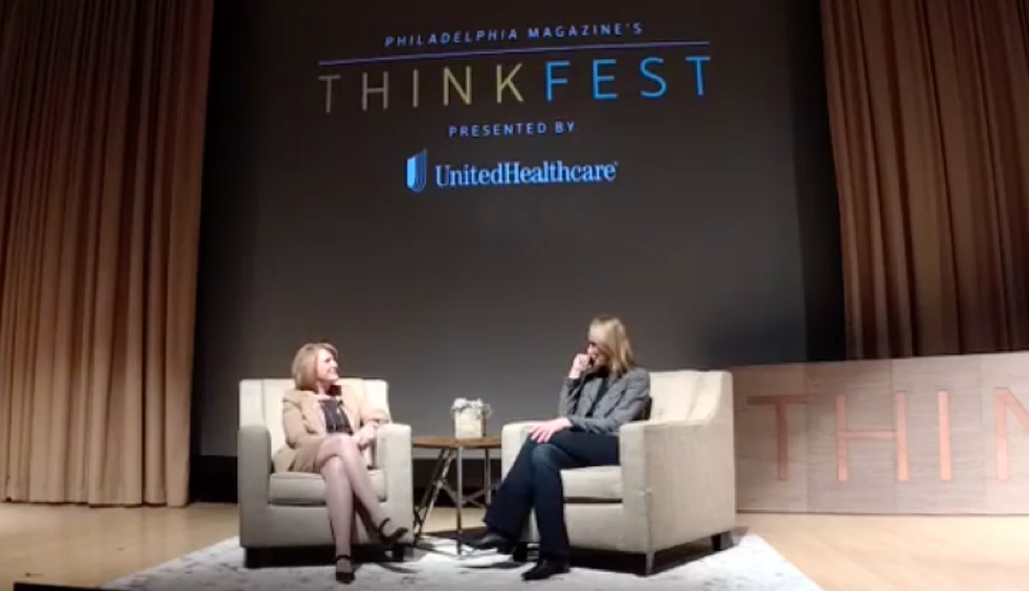 Madeline Bell and Lucinda Duncalfe in discussion at ThinkFest 2016.