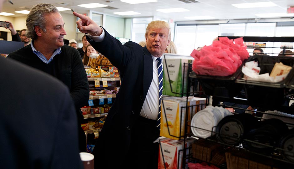 Donald Trump at a King of Prussia Wawa. Photo: Evan Vucci/AP