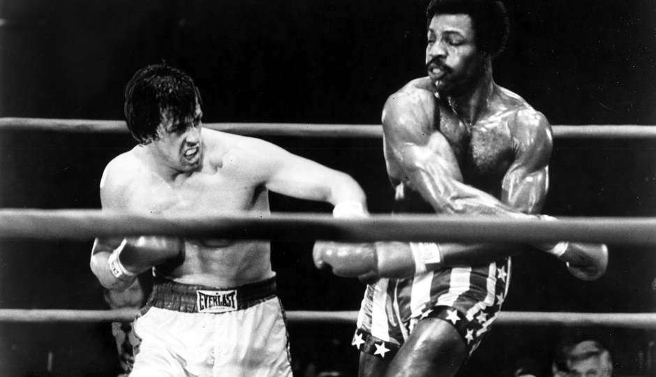 Actors Sylvester Stallone and Carl Weathers in the final fight in Rocky | Photo: Michael Ochs Archives/Getty Images