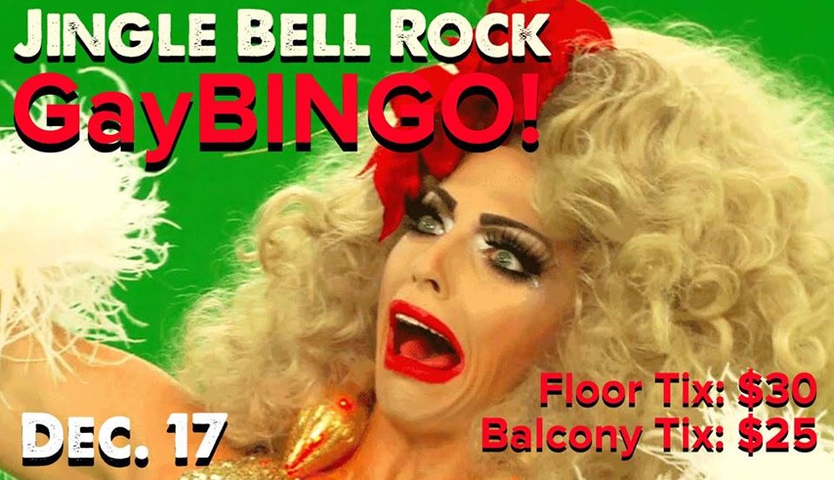 GayBINGO is home for the holidays this Saturday night.
