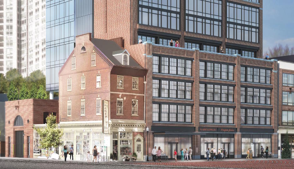 The Sansom Street elevation of the proposed Toll Brothers condo tower. | Rendering: SLCE Architects
