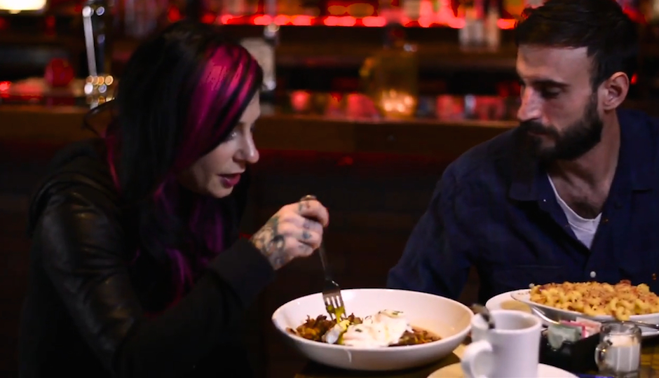 Porn star Joanna Angel dines at Franky Bradley's with N.A. Poe.
