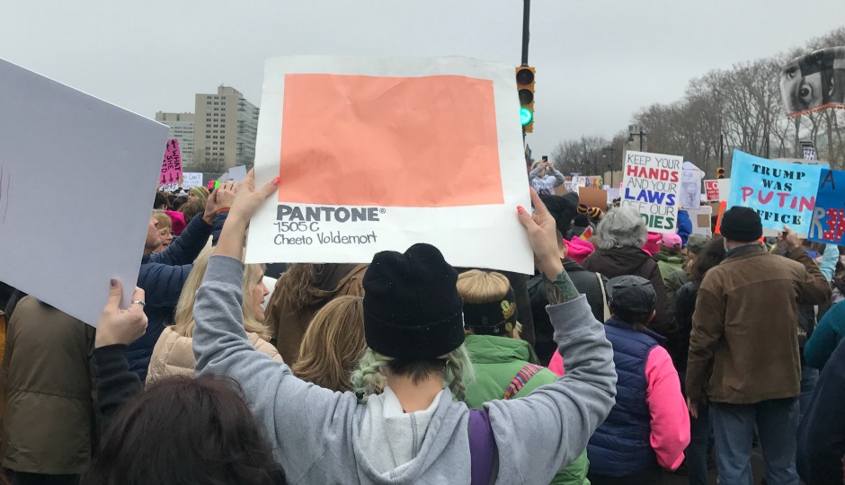 Protesters on the Parkway, January 21, 2017.