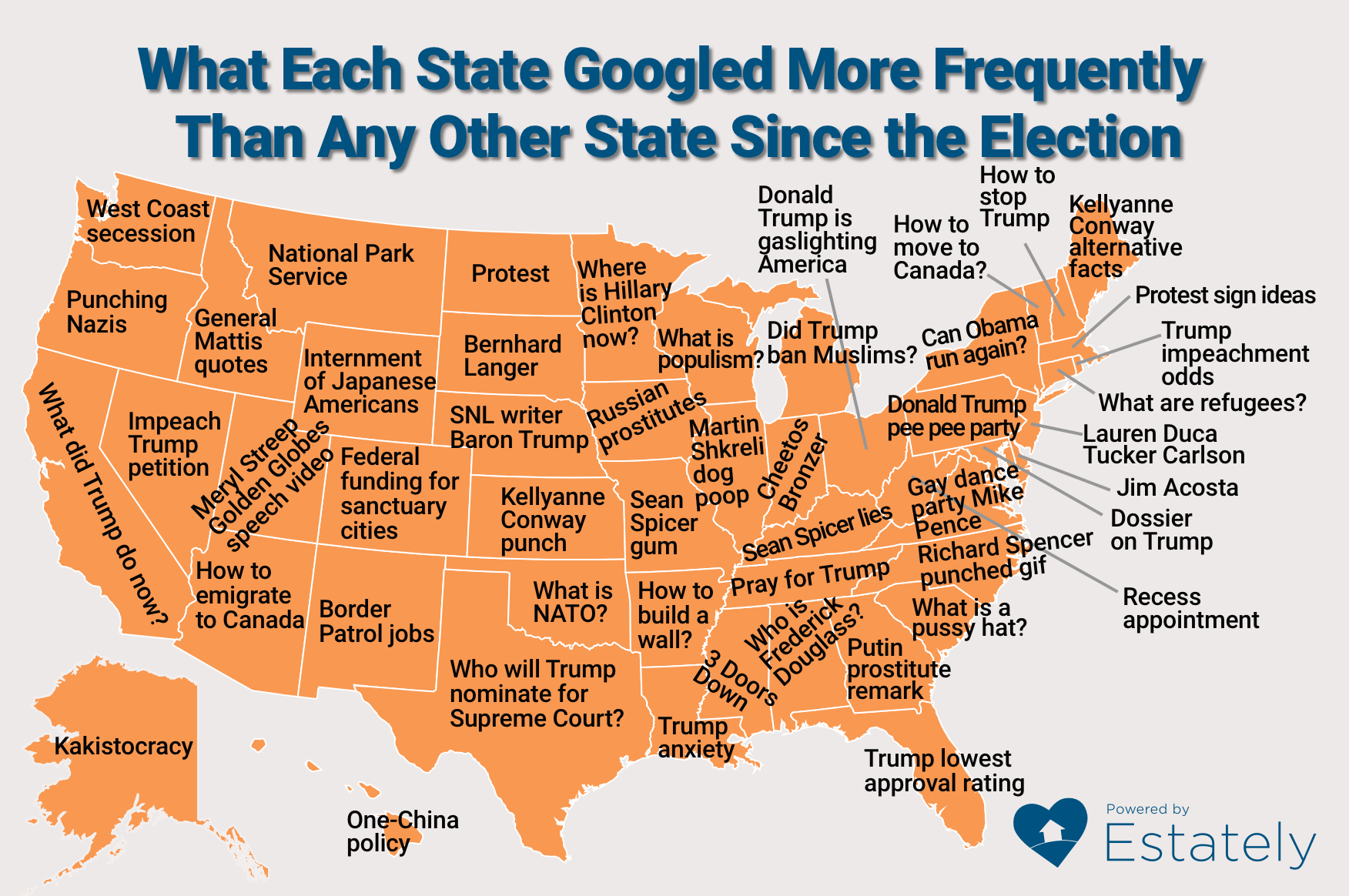 What Each State Googled More Frequently Than Any Other State Since The Election - Pennsylvania: Donald Trump pee pee party