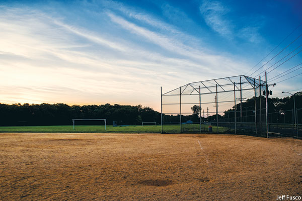 A baseball diamond in Millville New Jersey where Los Angeles Angel Mike Trout played as a youngster. Photo by Jeff Fusco for Philadelphia magazine.